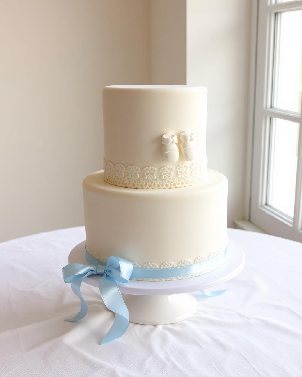 Lace & Booties — Christenings & Namings cake by Deb's Cake Creations
